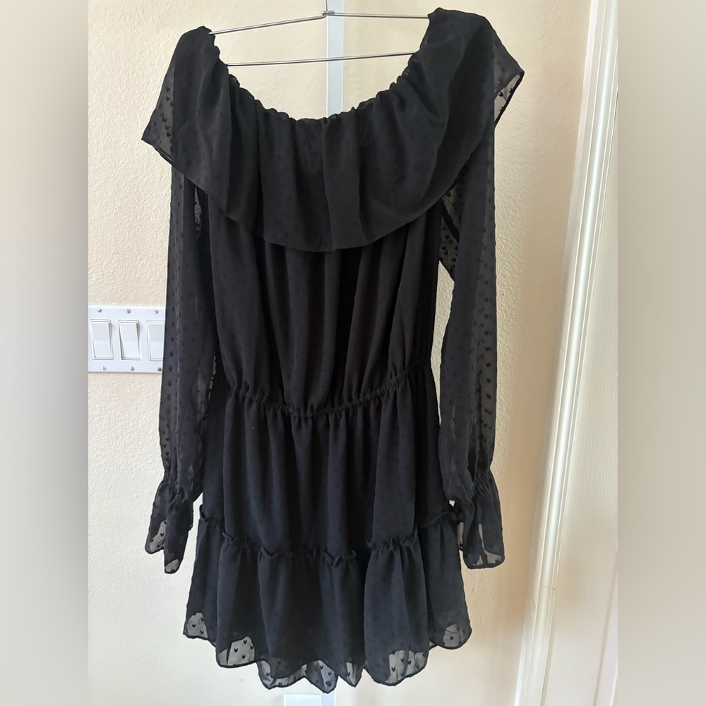 Rumored Senorita Off Shoulder Mini Dress in Black - Size M - Picture 7 of 7